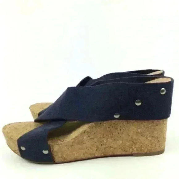 New Lucky Brand Platforms Size 10 40 Miller2 Navy - Picture 5 of 9